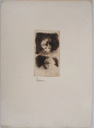 Гравюра Сухой Иглой Luce - Maximilien LUCE - Etude d'un jeune enfant Vers 1890 - Gravure originale signée 