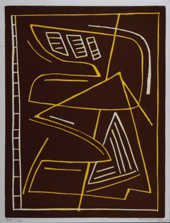 Линогравюра Magnelli - Composition, 1967 - Hand-signed!