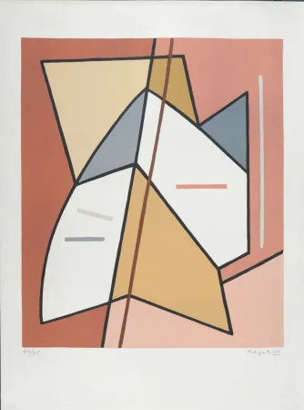 Литография Magnelli - Sans titre F, 1970 - Hand-signed!