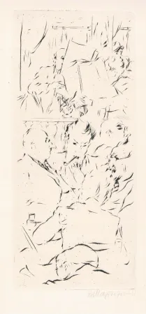 Гравюра Сухой Иглой Mayrhofer - Im Kaffeehaus