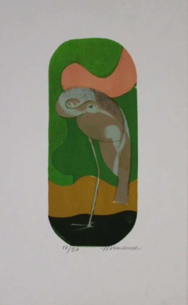 Литография Minaux - L'échassier / Wading Bird