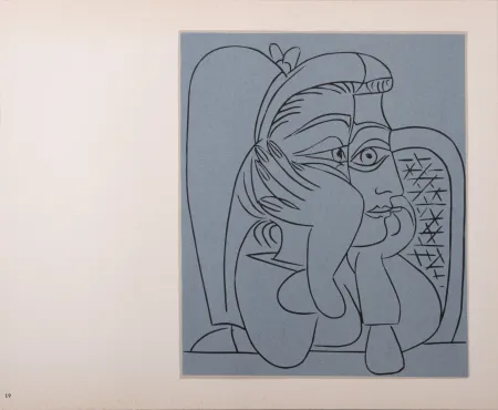 Линогравюра Picasso (After) - Femme accoudée, 1962