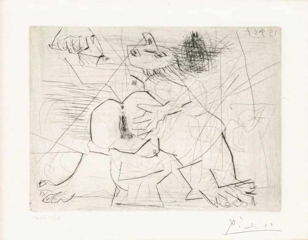 Гравюра Picasso - Aux quatre coins de la pièce, from Hommage à Roger Lacourière