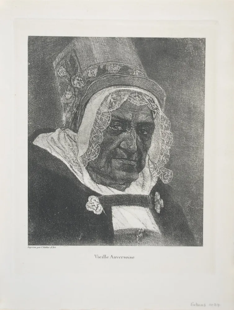 Гравюра Rops - Vieille Anversoise