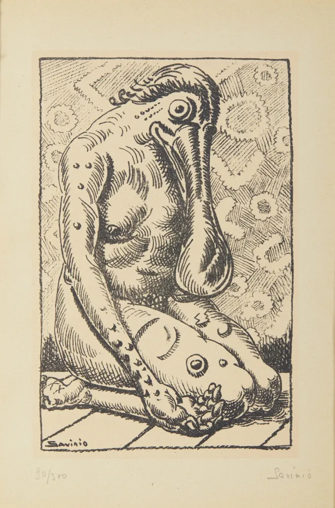 Литография Savinio - Alberto Savinio (1891–1952) – Da la nostra anima – Lithograph on paper – 1944