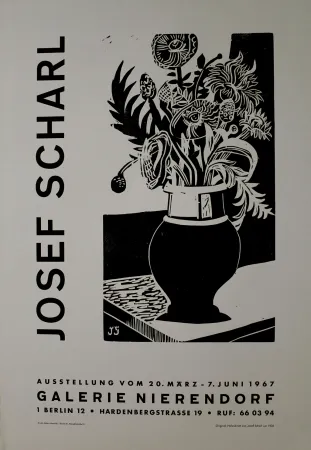 Гравюра На Дереве Scharl - Blumen in hoher Vase
