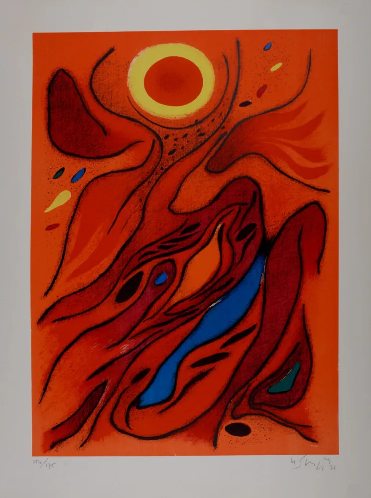 Литография Singier - Cyclade nocturne, 1971 - Hand-signed