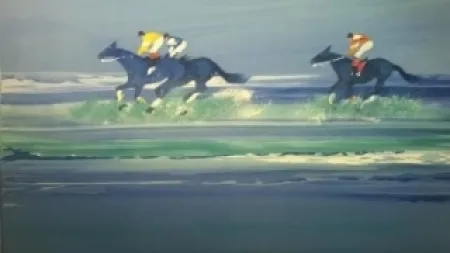 Литография Spahn - Course hippique