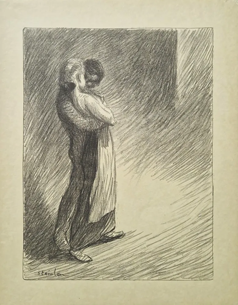 Литография Steinlen - Il bacio