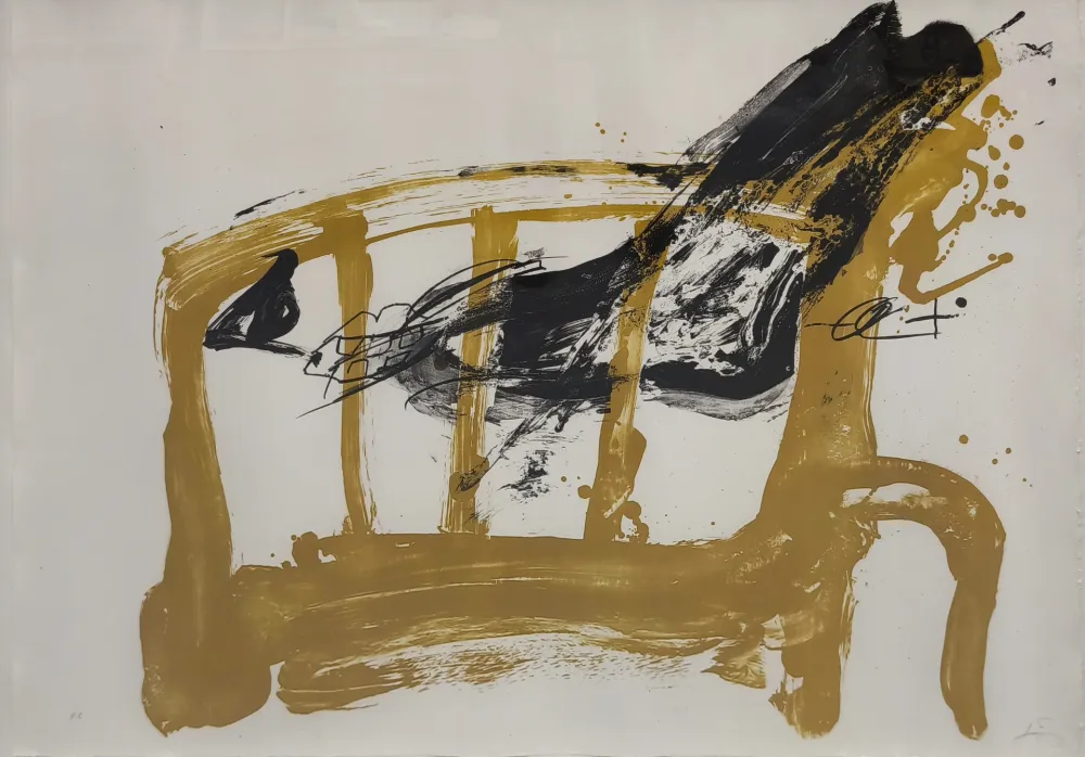 Литография Tàpies - Chaise et pied, 1984.
