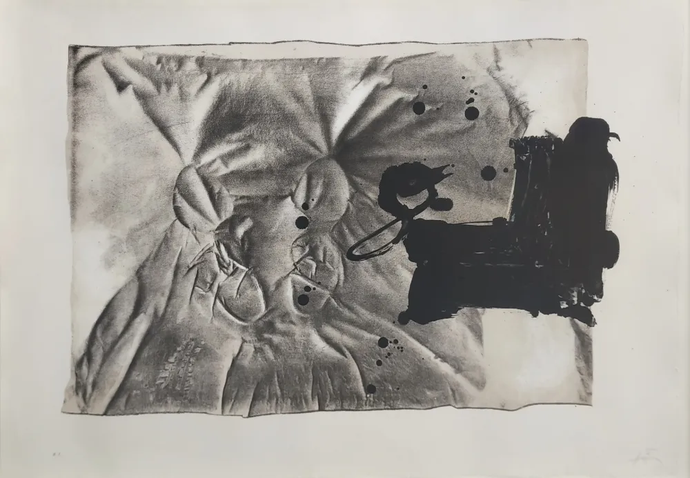 Литография Tàpies - Chaussures sur chaise.