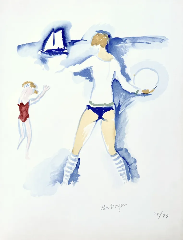 Литография Van Dongen -  Femme sur la Plage	