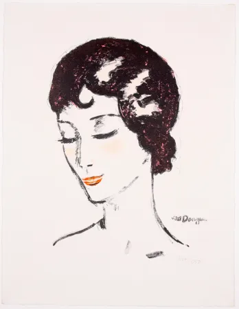 Литография Van Dongen - Girl with lowered eyes